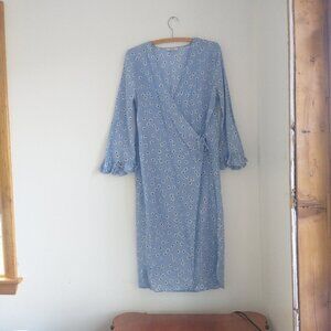 Ganni Beacon Wrap Dress silk cotton blend